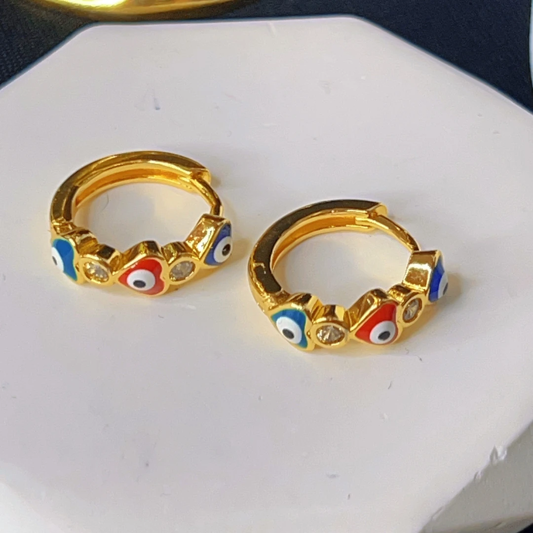 铜合金锆石耳饰 哈尼西牧铜合金时尚耳环#0007576