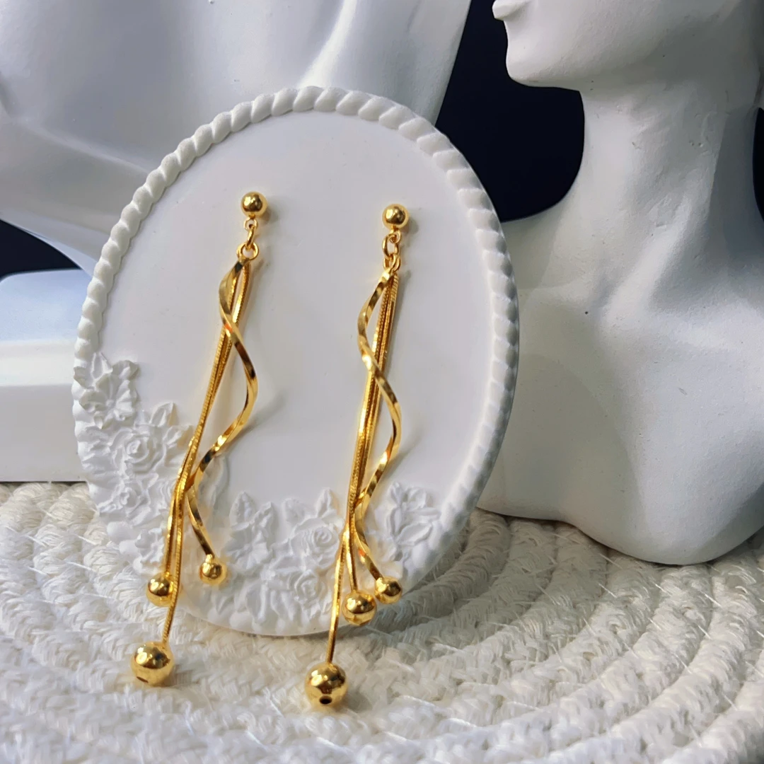 铜合金耳饰 哈尼西牧铜合金时尚流苏耳环#0007697