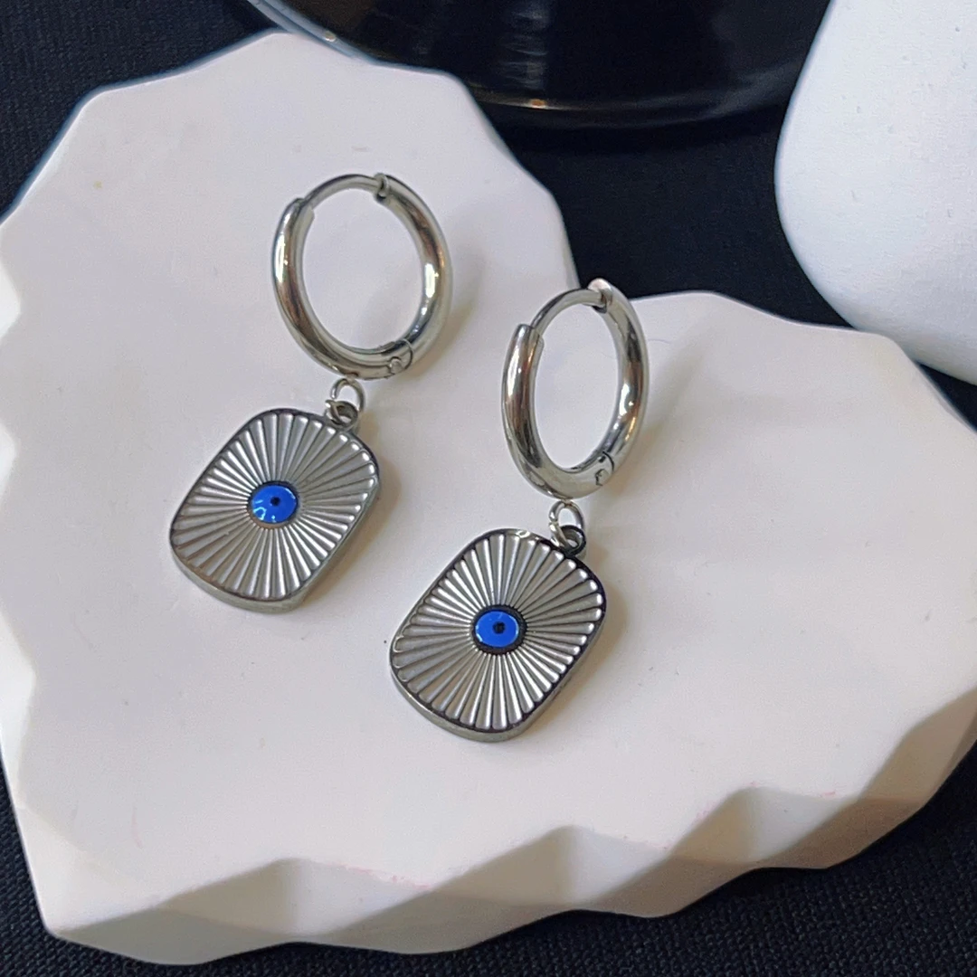 钛钢耳饰 哈尼西牧钛钢时尚耳环#0007596