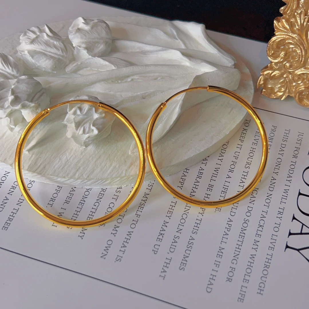 铜合金耳饰 哈尼西牧铜合金素款耳圈#0007198