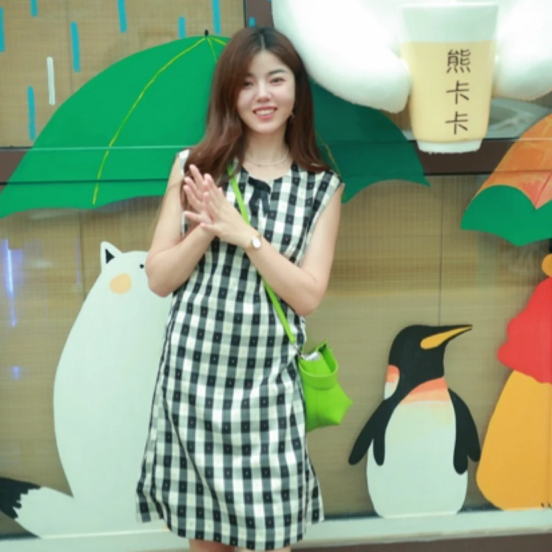 少女感 格子连衣裙