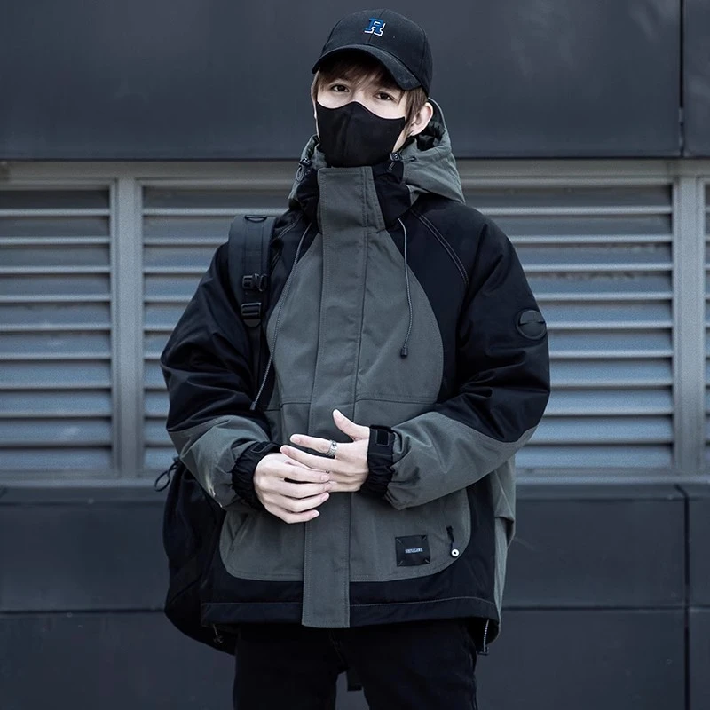 男士冬季工装羽绒服短款2025新款户外加厚保暖冲锋衣外套男装外套