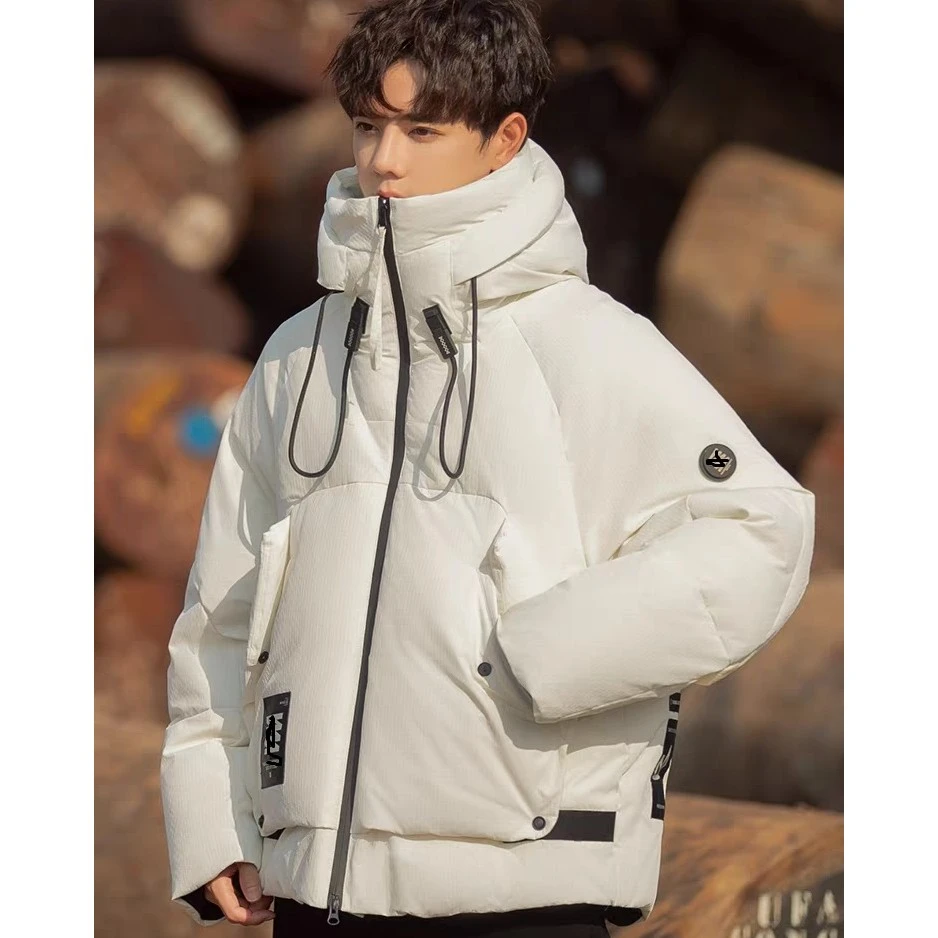 连帽羽绒服男冬季加厚2024新款男士面包服外套短款青少年学生潮牌