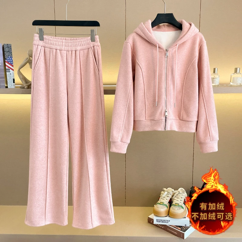 休闲运动服套装女秋冬新款时尚洋气宽松减龄卫衣阔腿裤两件套气质