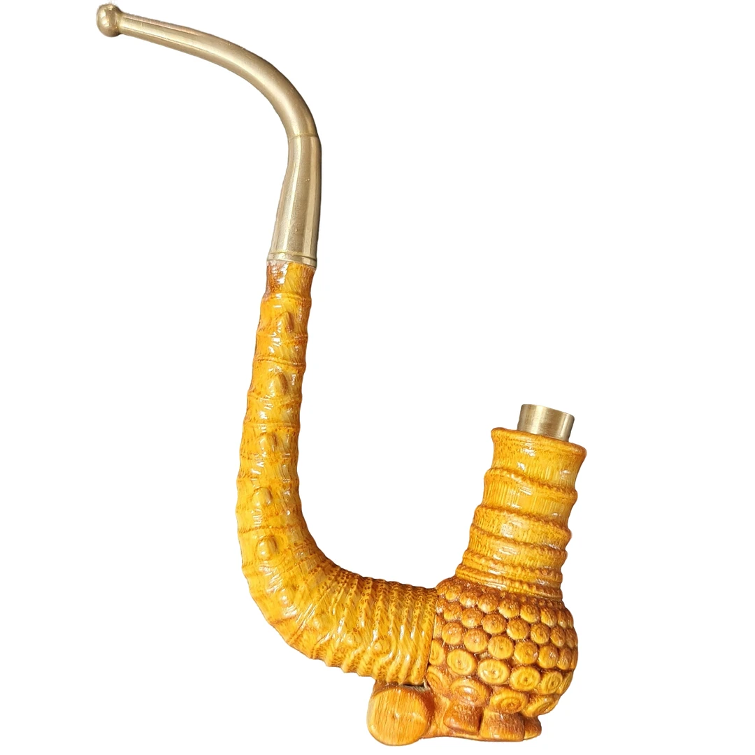 贵州烟斗金丝竹竹根雕刻高台烟斗火口俩用