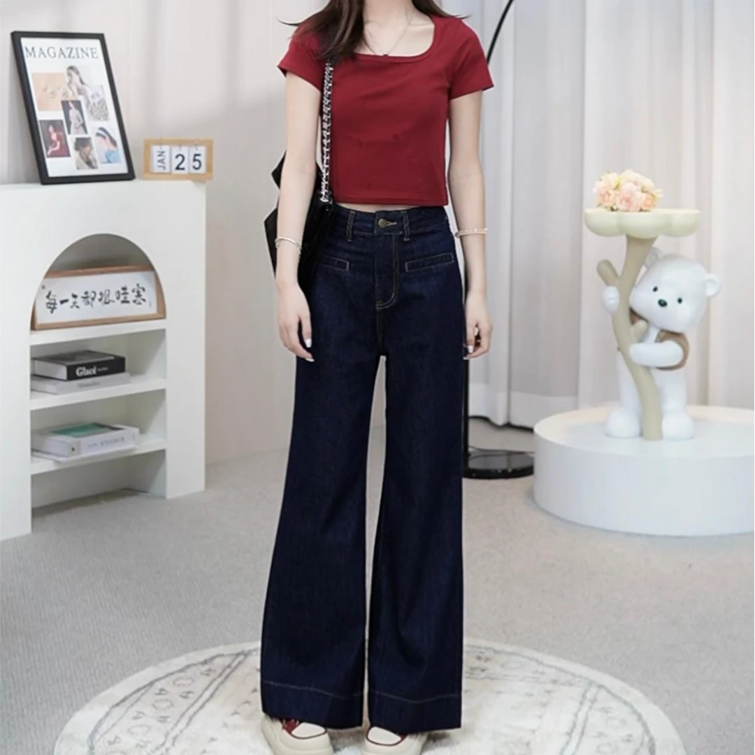 【年末清】夏季小个子复古高腰直筒显瘦百搭牛仔裤
