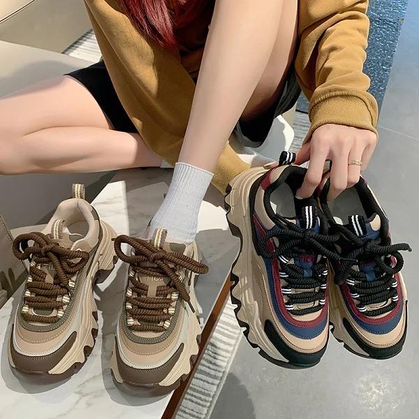 阿佰丽厚底女ins潮韩版超火港风休闲运动老爹鞋A532