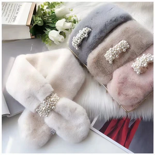 秋冬季保暖珍珠围巾加厚围脖洋气时尚亲子保暖披肩SQ