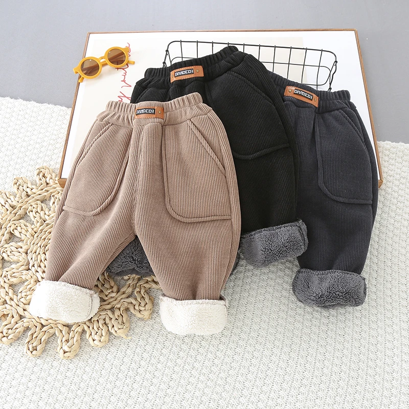 （一条过冬）儿童棉裤外穿男童冬季加绒裤子加厚保暖三层夹棉超厚