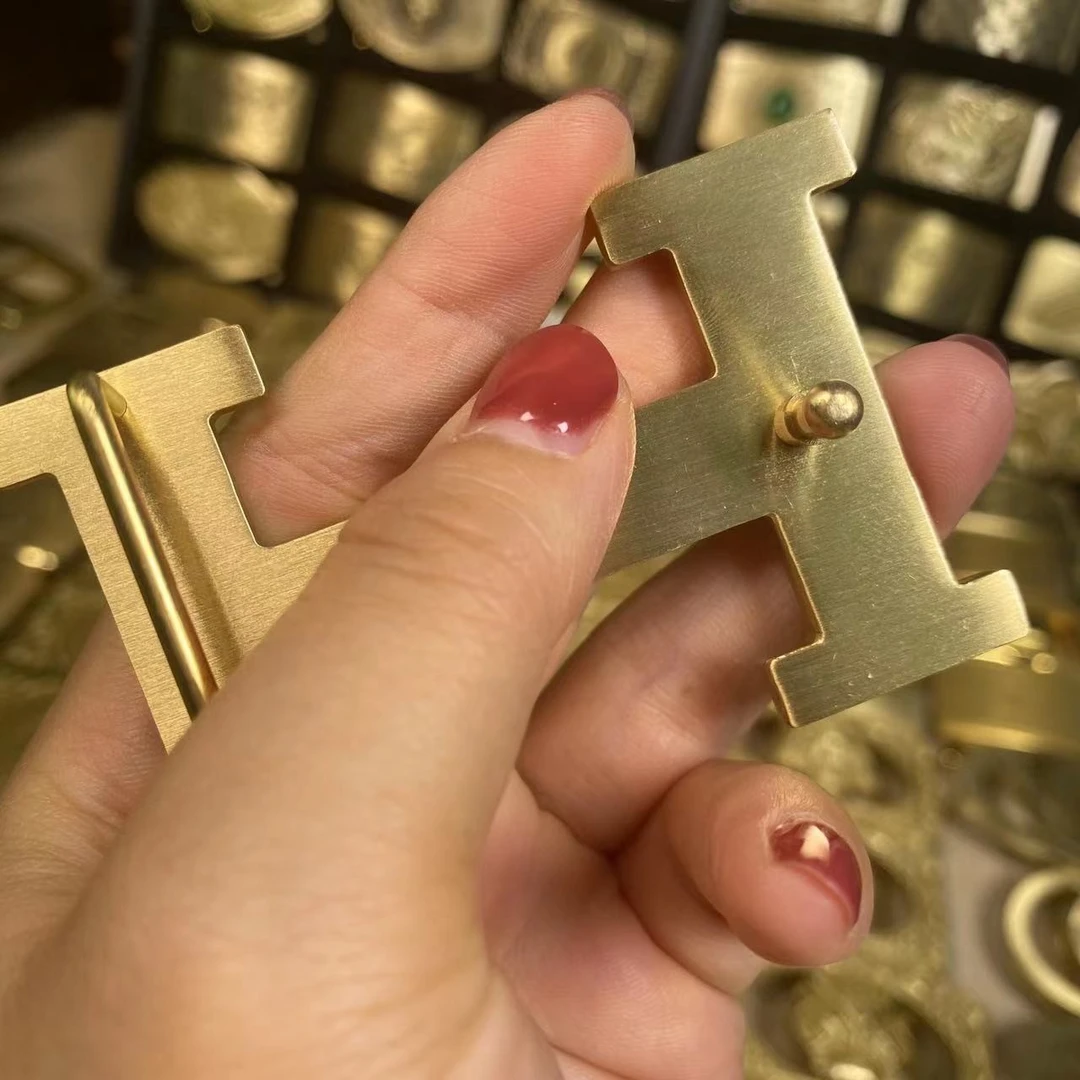 祥福皮带扣头平滑扣黄铜Z字母扣休闲男士板扣腰带配件3.8卡子百搭