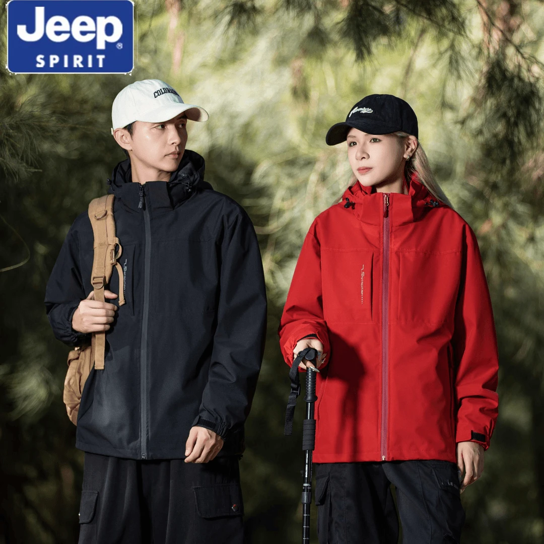 JEEPSPIRIT吉普冲锋衣秋冬保暖防水三合一可拆卸情侣户外防风外套