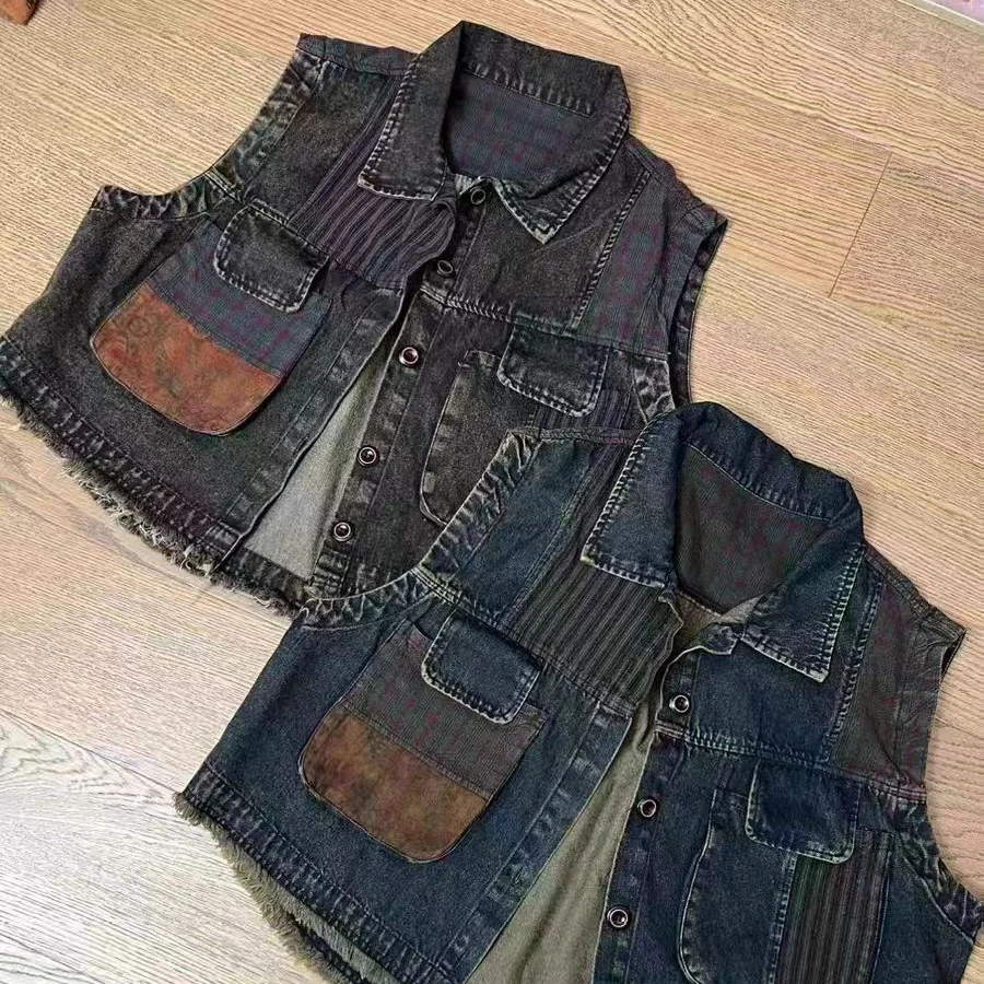 春季时尚宽松薄款牛仔马甲