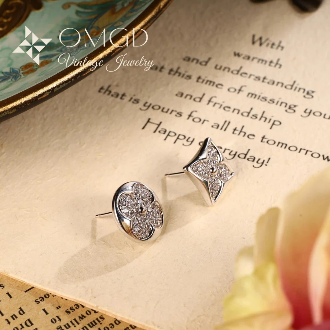 铜合金合成锆石耳饰 【A6075】经典百搭时尚耳钉