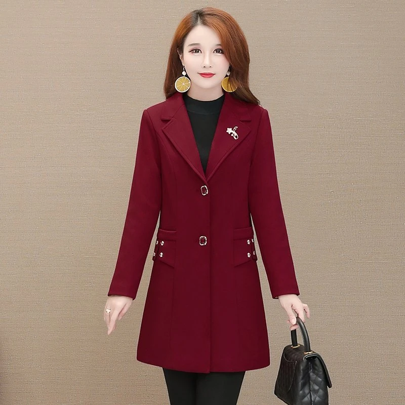 2024春秋新款妈妈装西装中年上衣女中长款大码洋气中老年女装外套