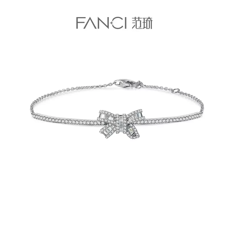 FANCI/范琦 925银合成锆石手链 灵动结手链 轻奢简约设计师款