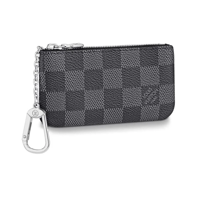 全新未使用 LouisVuitton/路易威登 棋盘格零钱包钥匙包男款 黑色