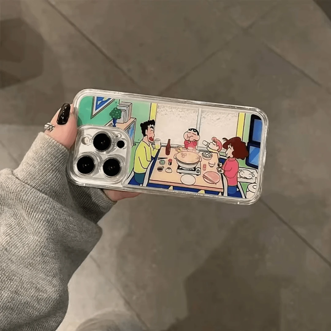 小新火锅一家人适用iphone16/15/14流沙手机壳