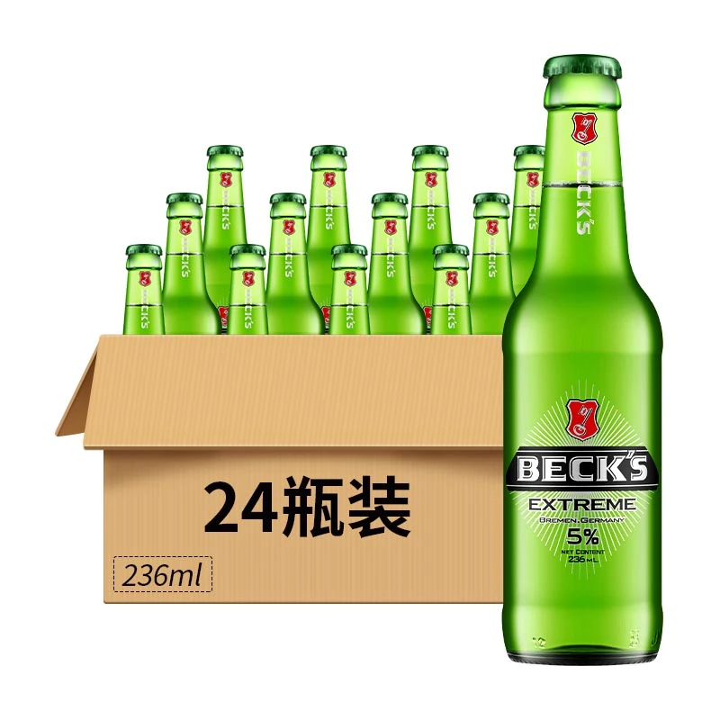 贝克啤酒11.2°P瓶装236ml 24瓶
