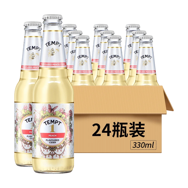 诱惑1号蜜桃味露酒（丹麦）瓶装330ml 24瓶