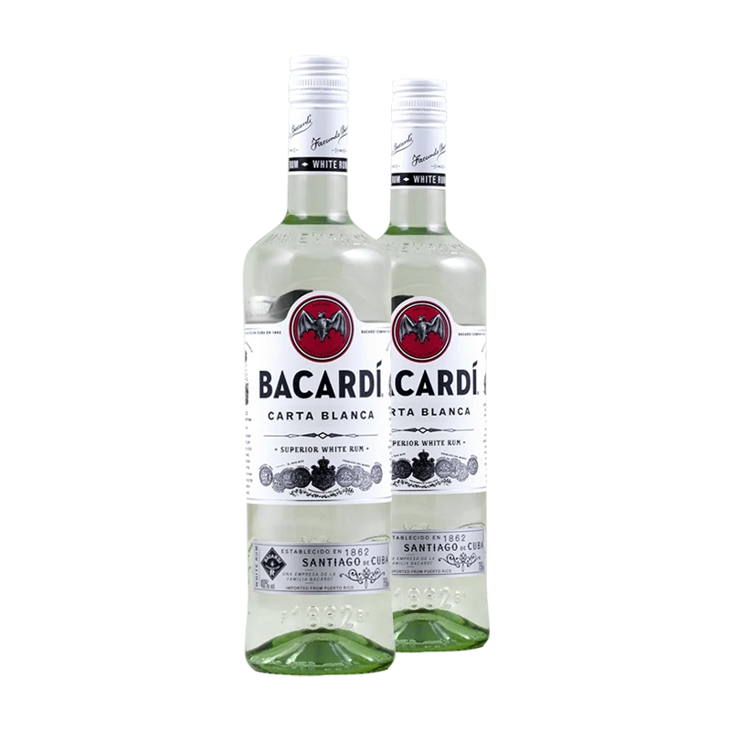 百加得白朗姆酒750ml 2瓶 波多黎各进口