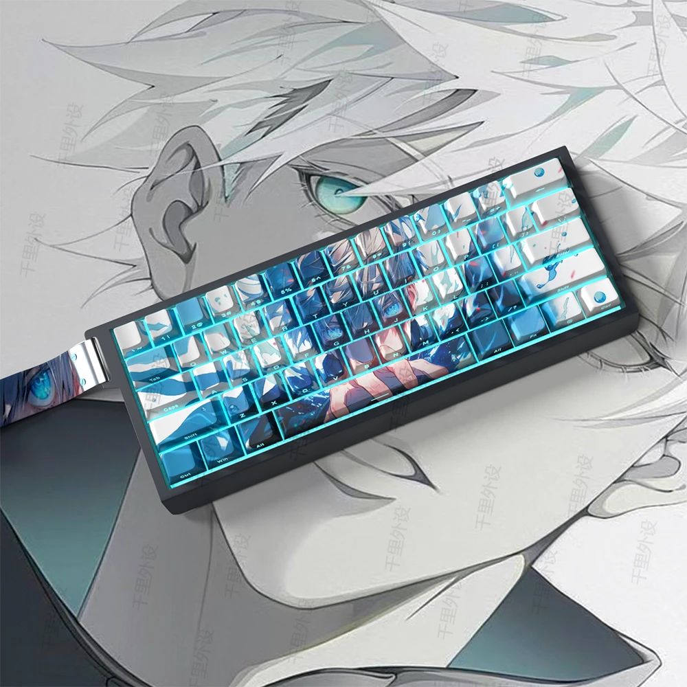 五条悟主题键帽 热升华侧刻透光适配64/68/75/87 wooting机械键盘