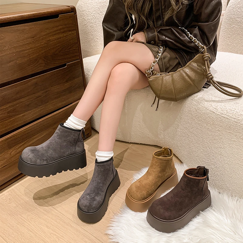 【大棉拍这个】冬季百搭休闲新款7cm厚底保暖系列雪地靴z