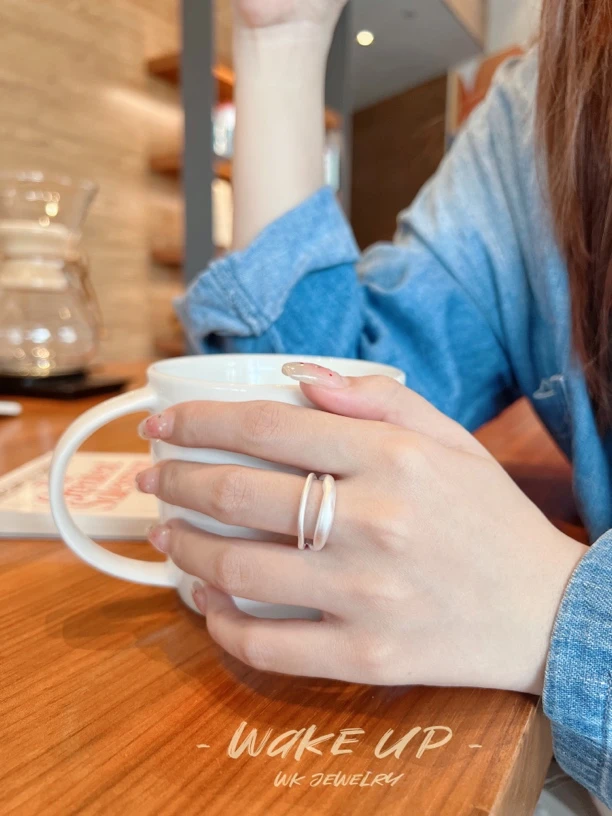 925银戒指 现货 双层纯银戒指