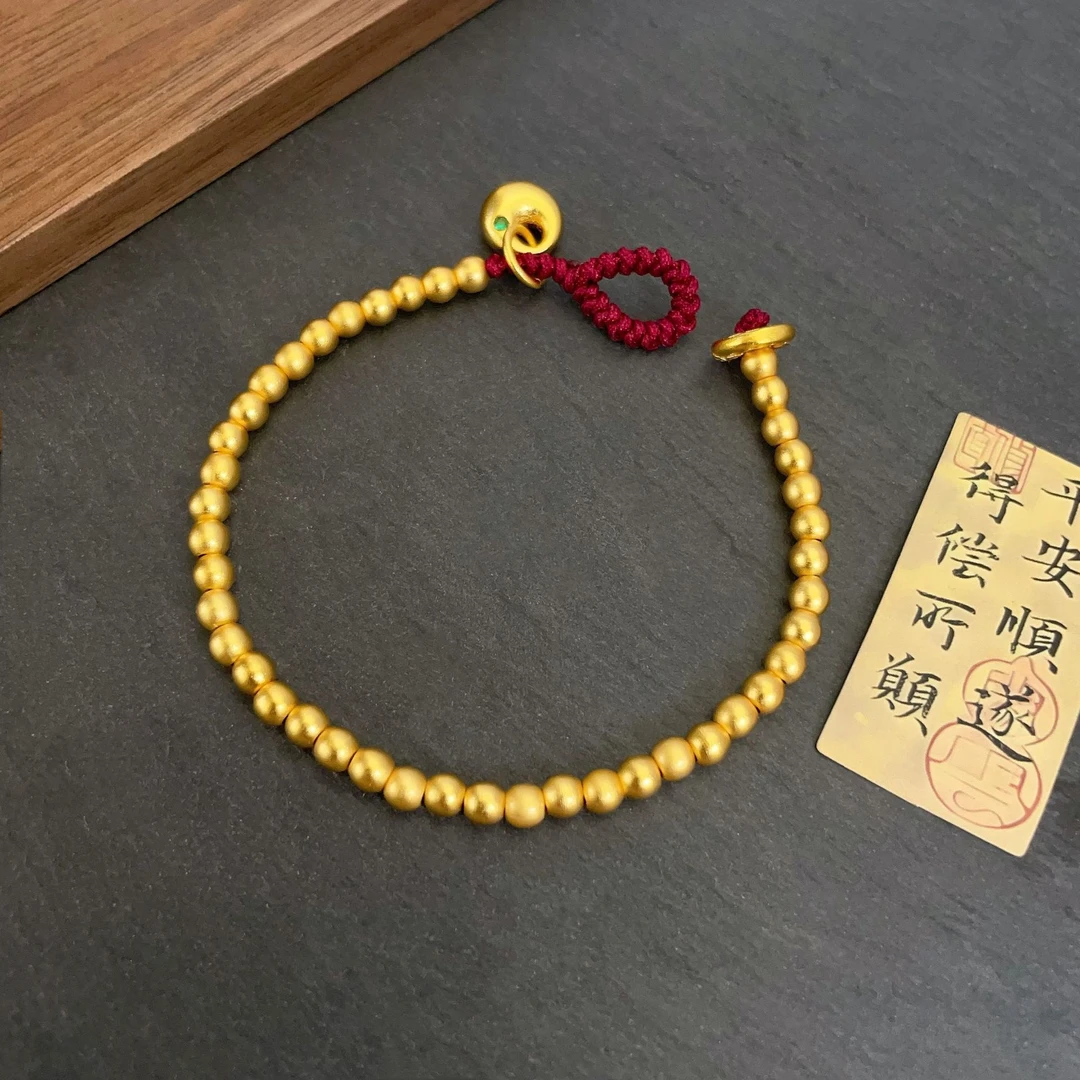 铜合金手链 《小胖福转运珠手串》4mm百搭手链