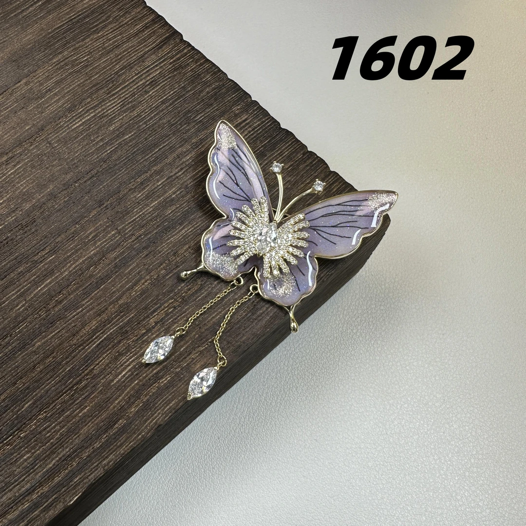 铜合金胸针 1602胸针优雅胸针手工蓝色轻奢时尚古风小众超仙