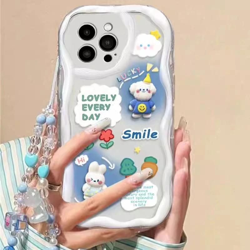 适用苹果15promax手机壳iphone14全包13防摔新款简约时尚晴空小兔