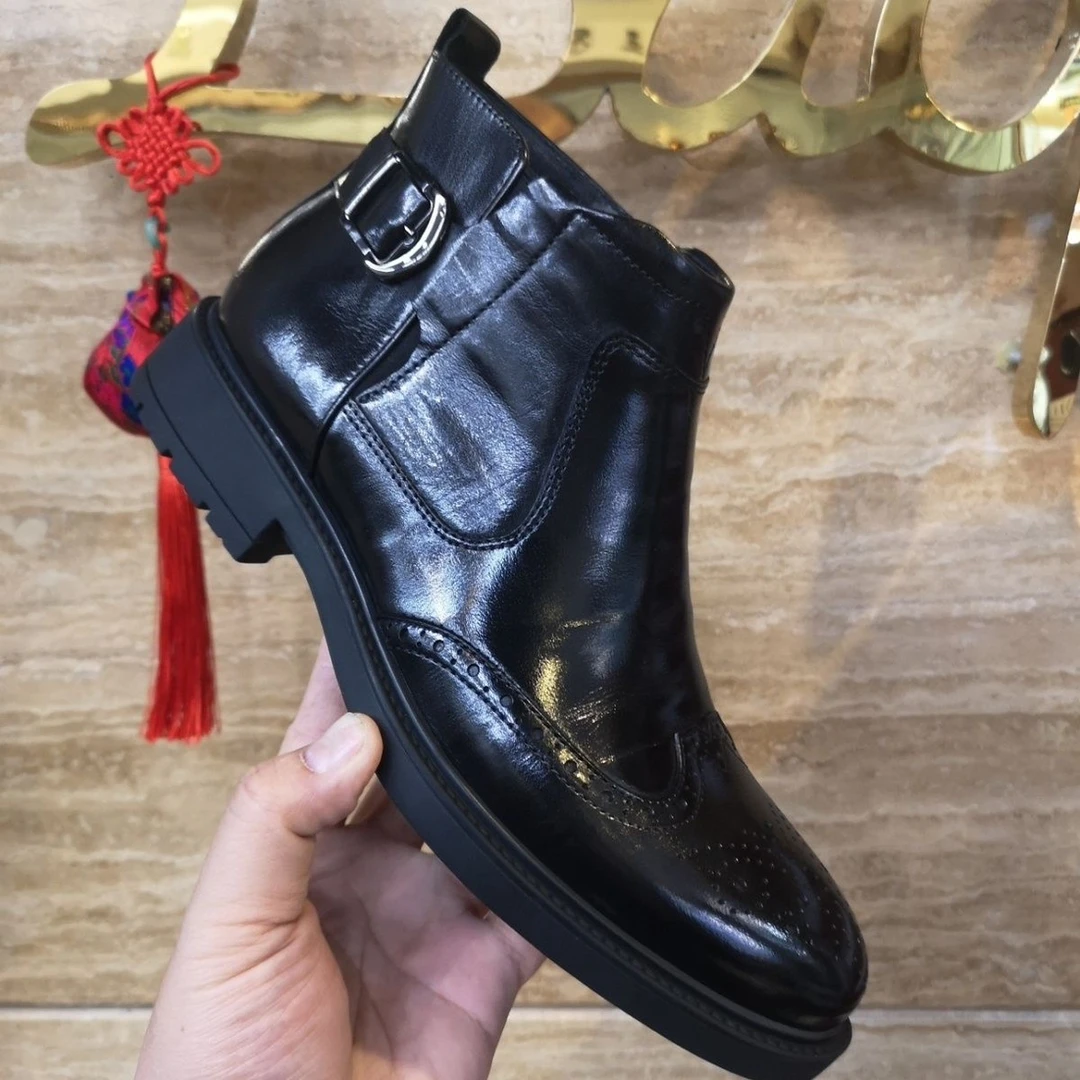 3333欧洲站新款时尚切尔西马丁靴英伦布洛克商务休闲百搭时尚男