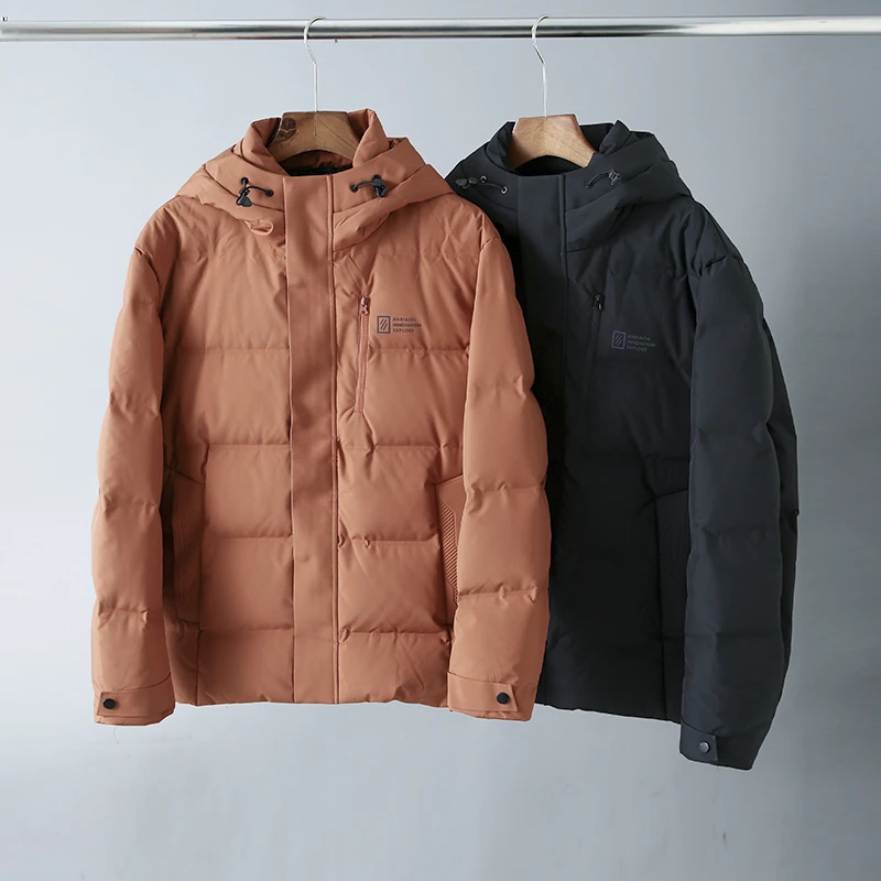 H3092撤柜剪标冬季连帽90白鸭绒加厚保暖羽绒服