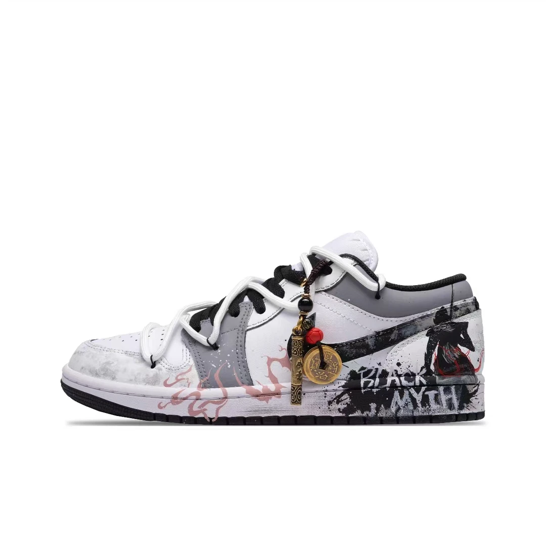 【定制球鞋】Jordan Air Jordan 1 BLACK MYTH 国潮  耐磨透气 简约
