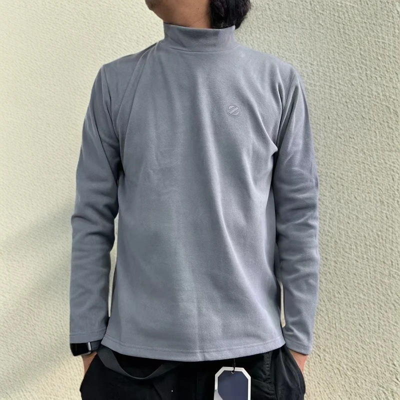 男士秋冬半高领德绒保暖长袖T恤休闲百搭中领打底衫 22066