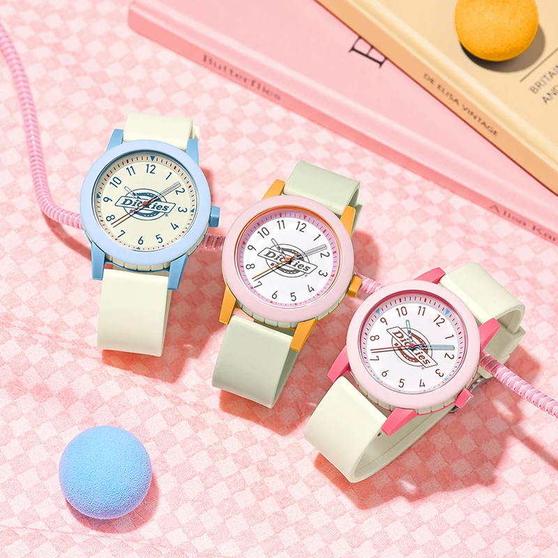 Dickies开学季儿童小学焕新学生初中生马卡龙爆款防水硅胶石英表