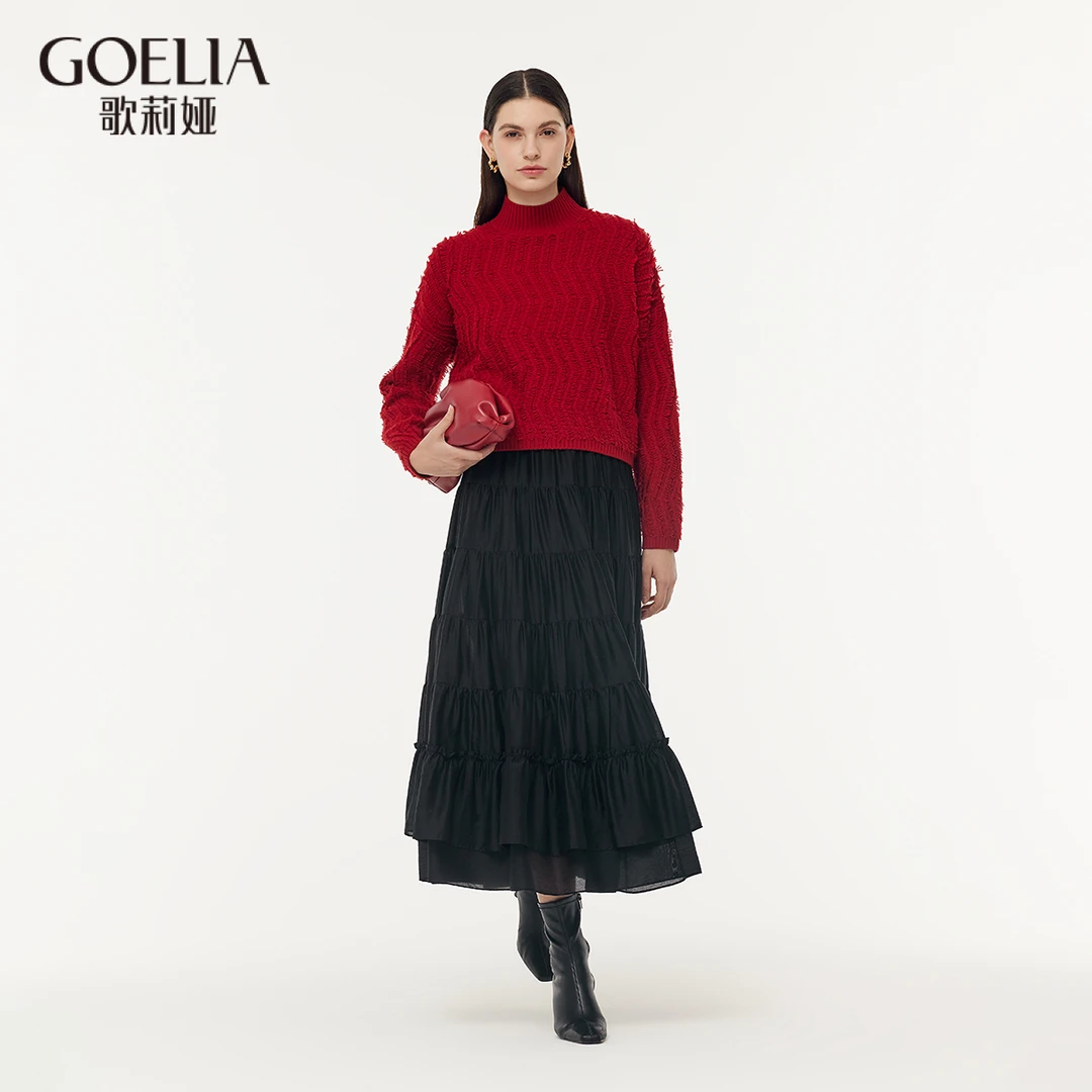 歌莉娅 春季新品  羊毛剪花毛衣  1E1L5J060