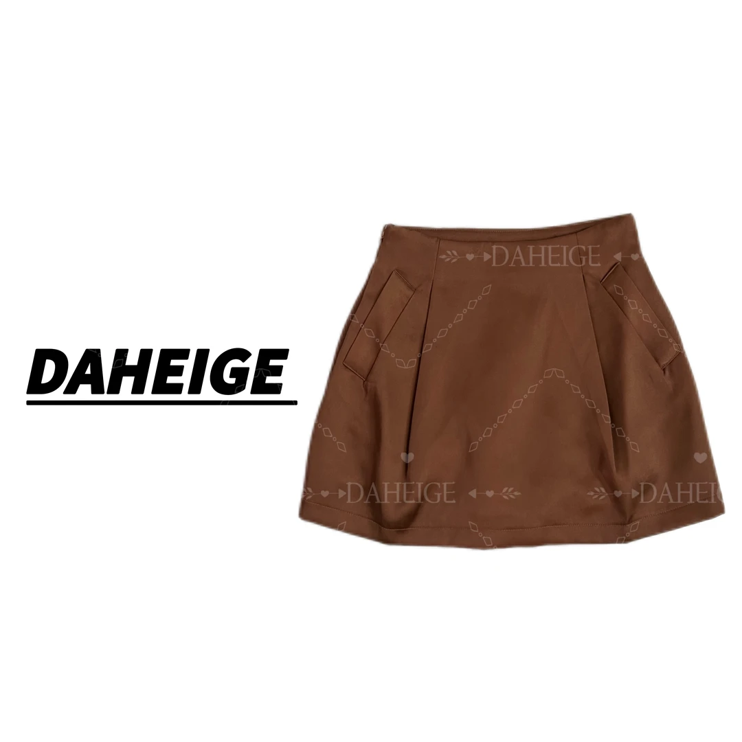 【D.hge】566#2024新款法式复古小众设计感高腰显瘦A字裙半身裙