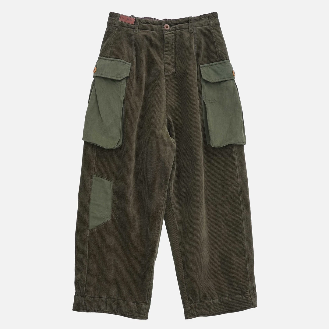 几见 原创设计小众冬季新品休闲直筒拼色大口袋工装棉裤K24309