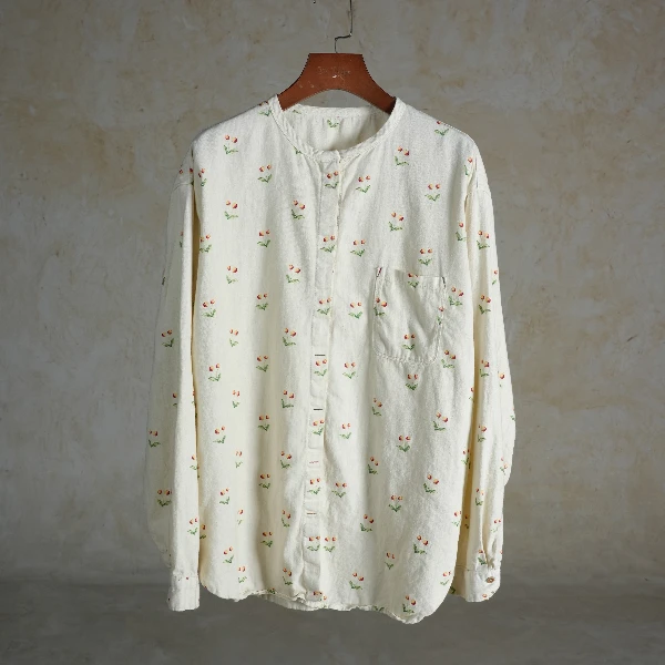 几见 原创设计小樱桃印花圆领衬衫衬衣女上衣小清新文艺范WT1749