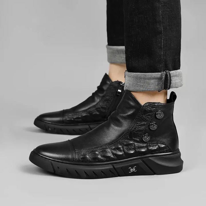 冬季新款马丁靴男加厚二棉休闲百搭男士靴子真皮马丁靴男士棉鞋