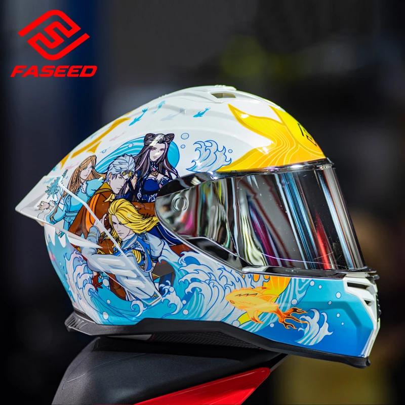 FASEED摩托车头盔男女士机车赛车全盔867冬季防雾3C认证特大码4XL