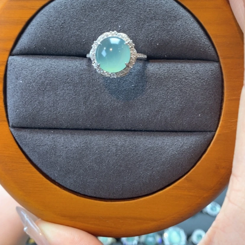 【闪购商品】翡翠戒指银S925镶嵌叶*