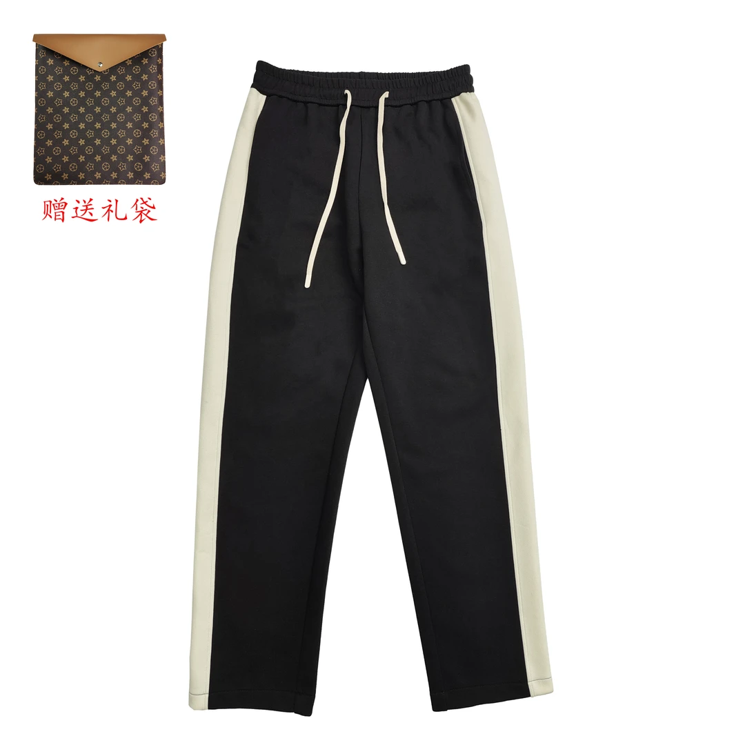 2024秋季新款立体裁剪撞色织带拼接个性时尚休闲裤情侣款百搭长裤
