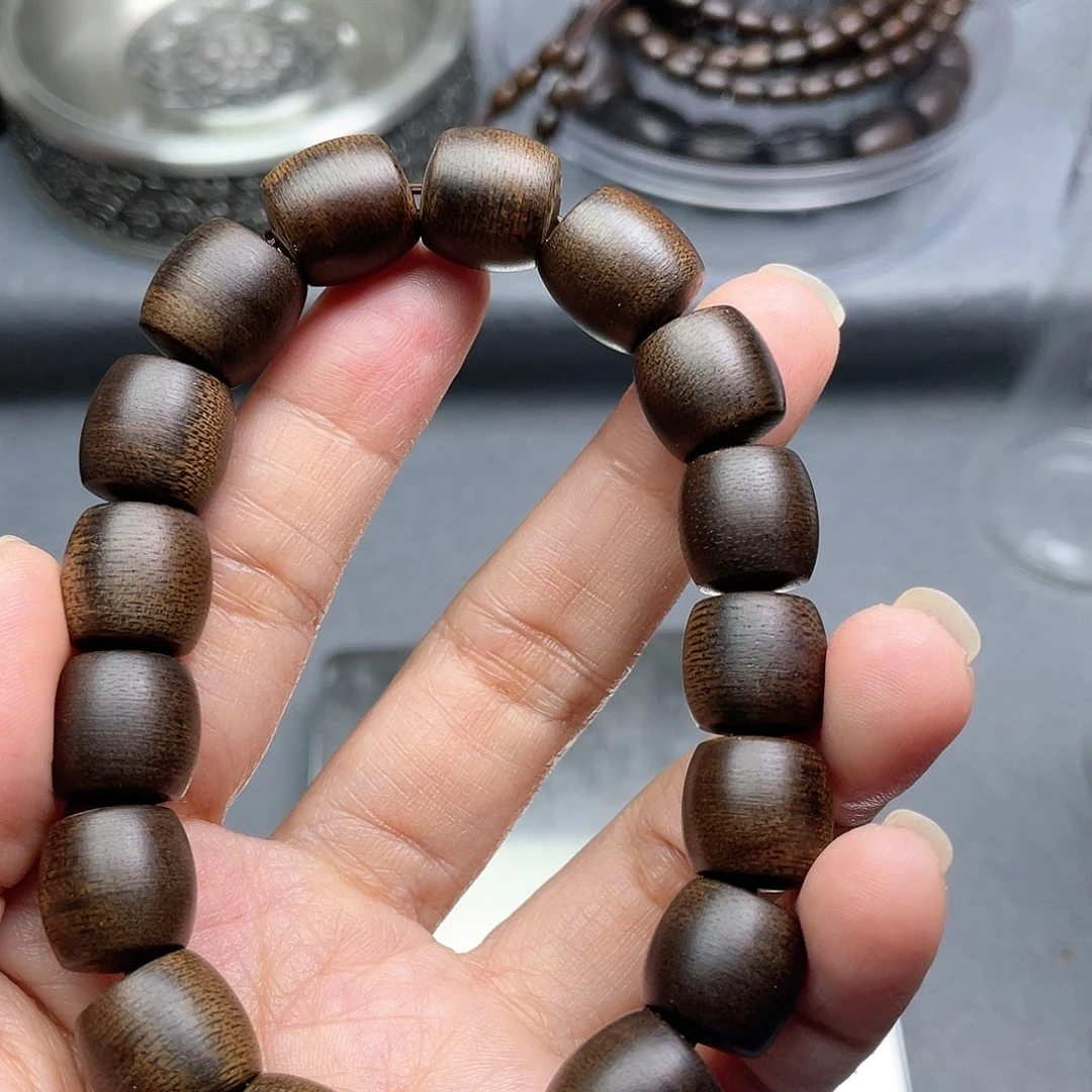 沉香手串快*芽庄白棋1.2