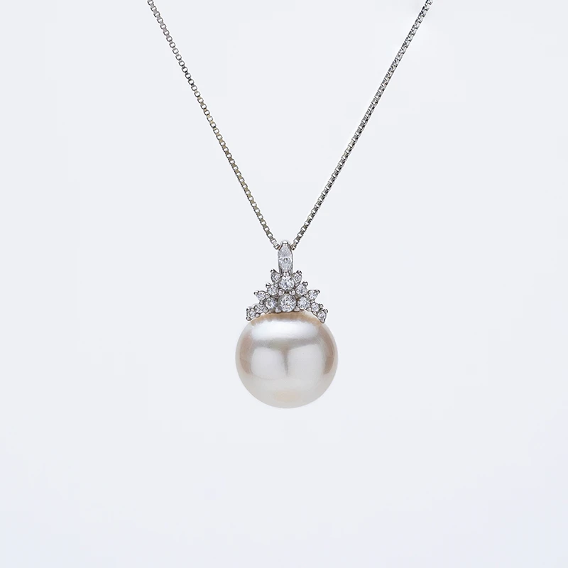 【冰雪女王47】澳白海水珍珠S925银吊坠11-12mm 气质精致