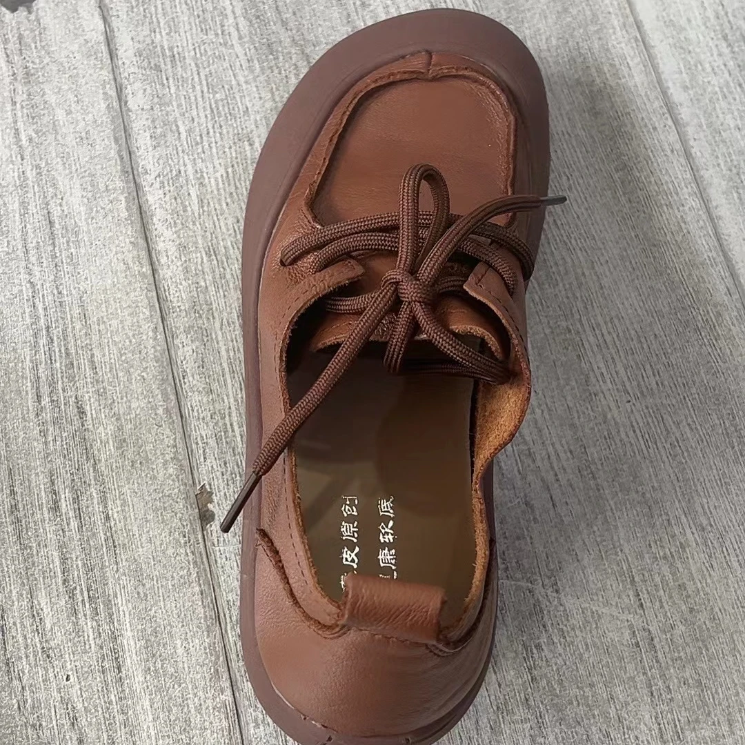 主播推荐休闲时尚浅口复古皮鞋