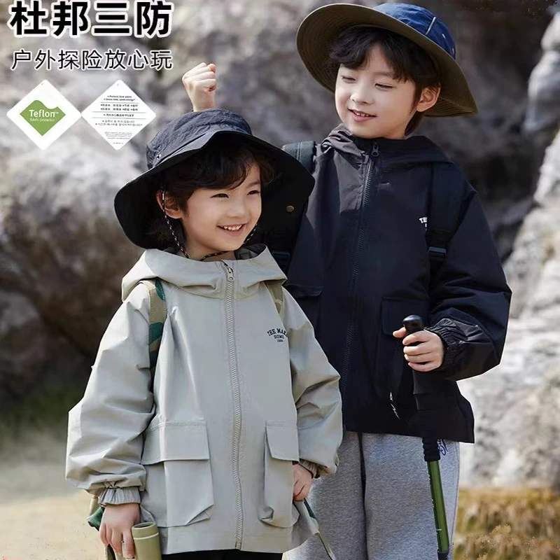 男童冲锋衣春秋季新款防风防水休闲儿童秋季套装男童爆款2025新款
