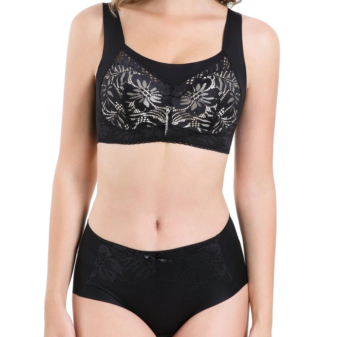 【皮马棉高定】2024年新款内衣无钢圈皮马棉弹性好舒适蕾丝大码美背