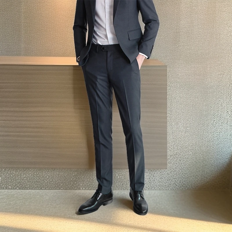 灰色男西裤2025春秋季新款爆款商务正装垂感直筒宽松高级感长裤