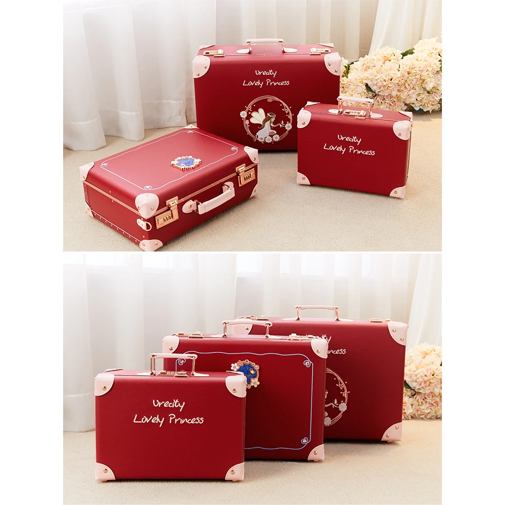 结婚用的箱子陪嫁箱红皮箱手提压箱钱新娘嫁妆彩礼箱婚庆箱官箱